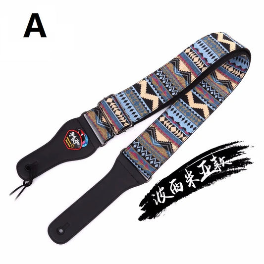 Adjustable Widening and Thickening Soft Jacquard Cotton Guitar Strap