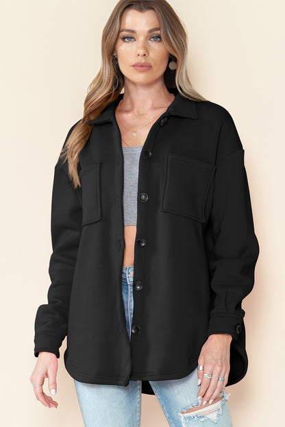 Green Collared Pockets Button Up Jacket