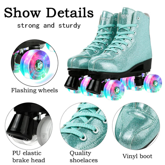 Polyurethane Flash Quad Roller Skates