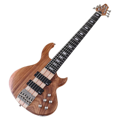 4, 5  or 6 String Active Electric Bass Guitar, Solid Okoume Wood 43 Inch Matte Bass