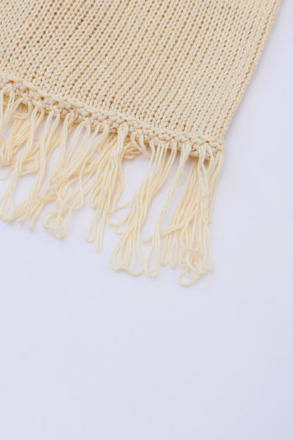 Green Boho Fringe Tasseled Knitted Sweater