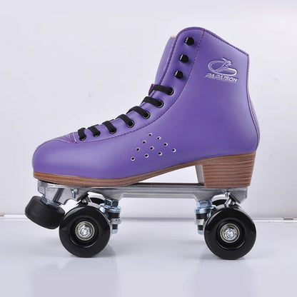 Colorful Solid Color Classic Boot Style Indoor/Outdoor Quad Roller Skates