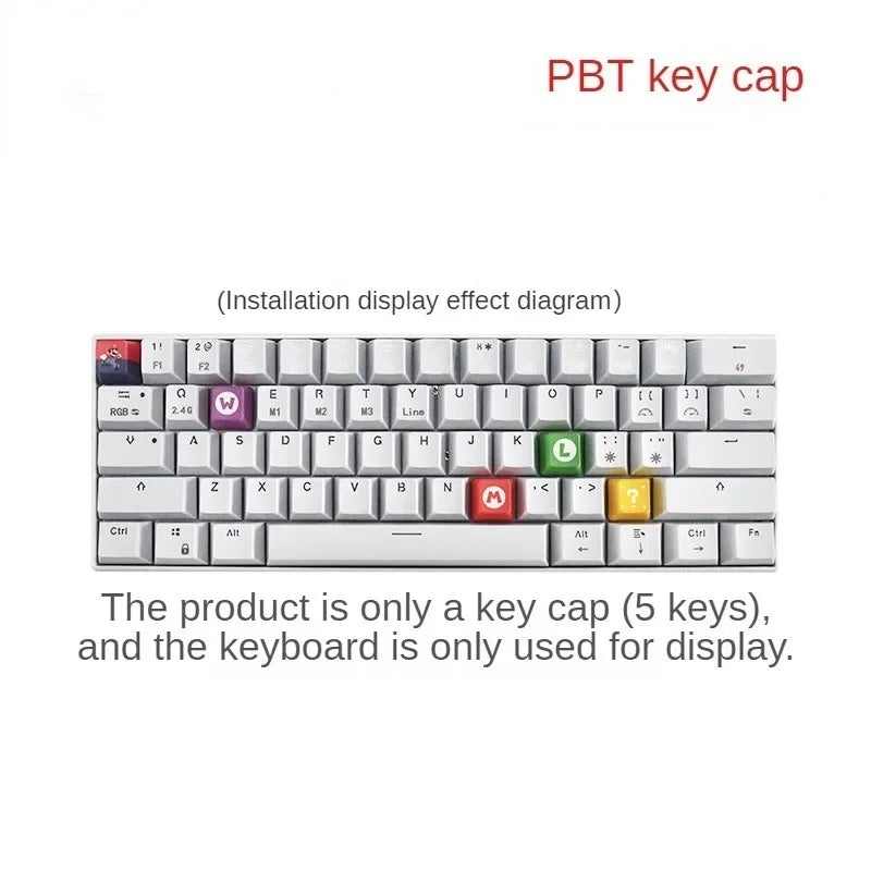 5pcs Super Mario Bros Keycaps for Computer Keyboards