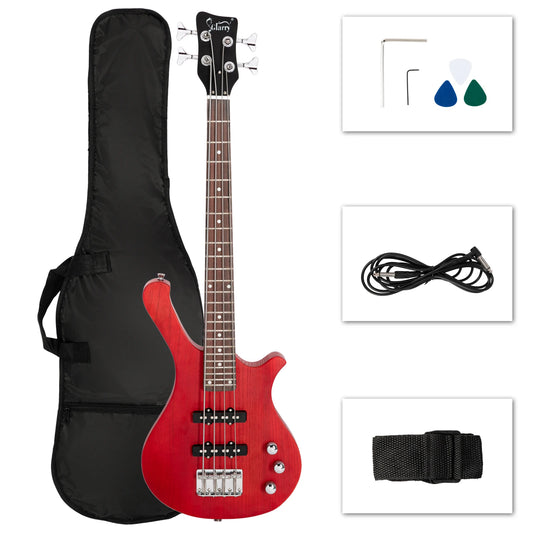 36"  Red Mahogany Electric Bass Guitar