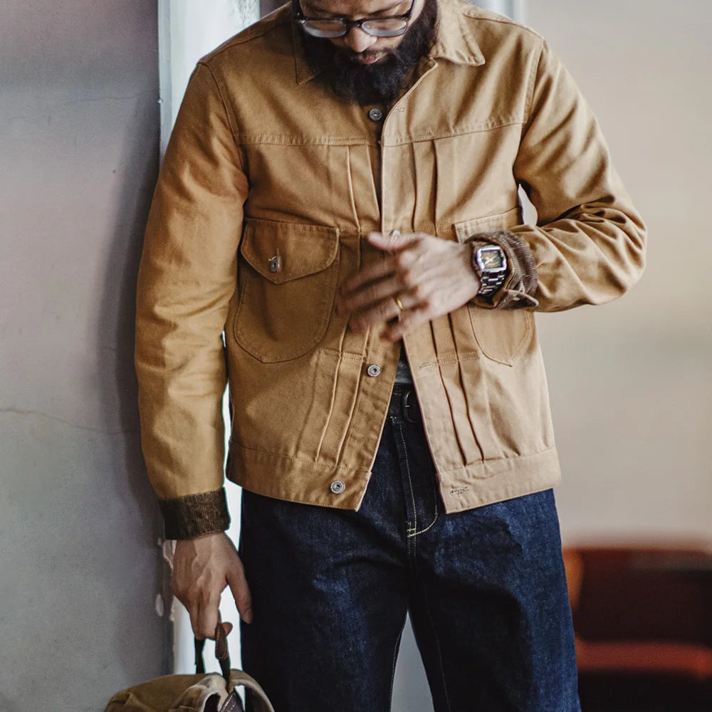 Vintage Heavyweight Canvas Rancher Jackets with Collar Jacket