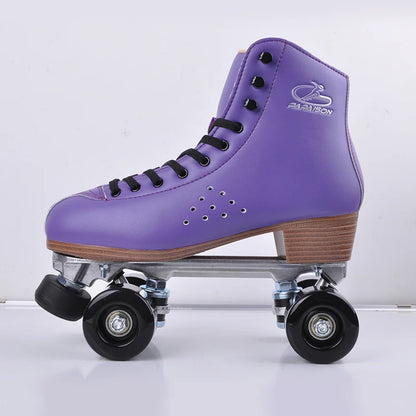 Colorful Solid Color Classic Boot Style Indoor/Outdoor Quad Roller Skates