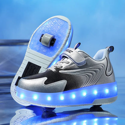 Children's 2 Wheel Led Light Roller Skate Shoes (heelys)