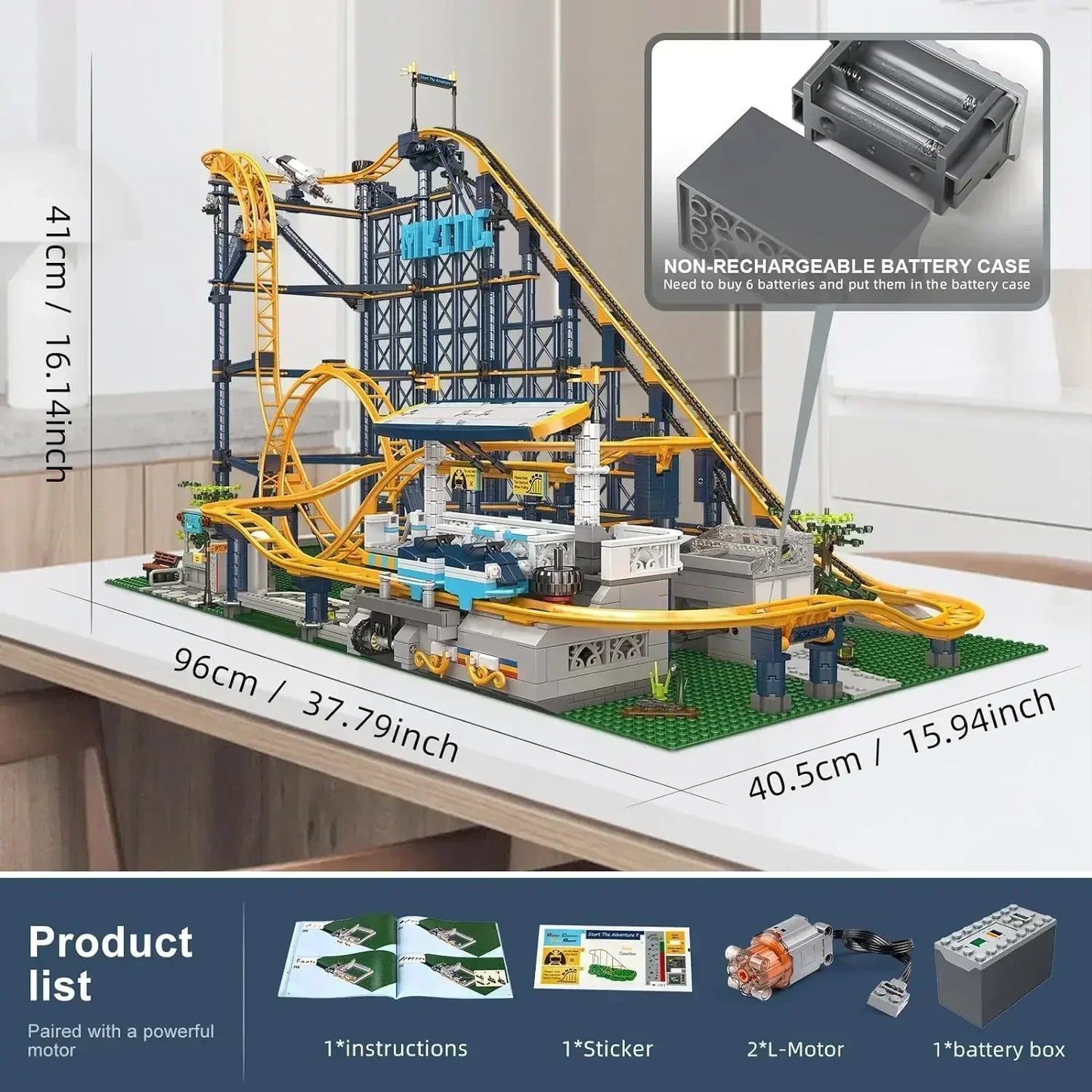 Mould King 11012 Roller Coaster Building Kit Amusement Park Funfair Track Construction Blocks Toy with Motors Gift Toy Kid Adult