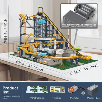 Mould King 11012 Roller Coaster Building Kit Amusement Park Funfair Track Construction Blocks Toy with Motors Gift Toy Kid Adult