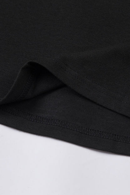 Green Plain Solid Color Crew Neck Tee