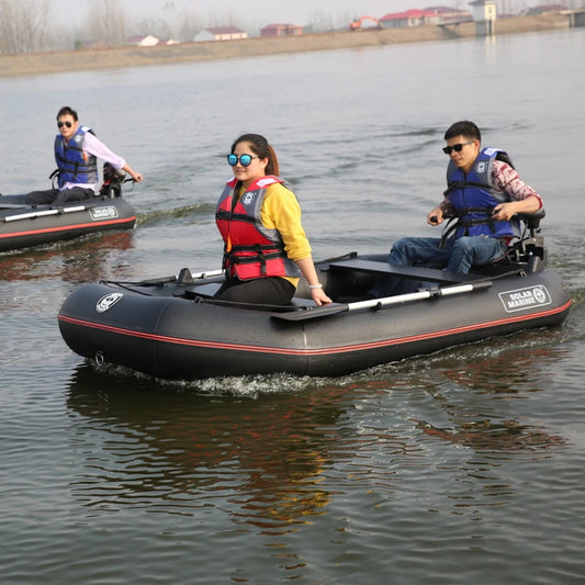 Thickened and Widened Inflatable Fishing Platform Boats with Universal Paddle