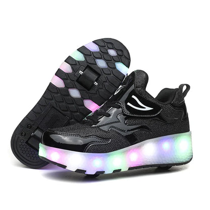 Kids Outdoor Detachable 2 Wheels LED Flashing Skate Shoes (Heelys)