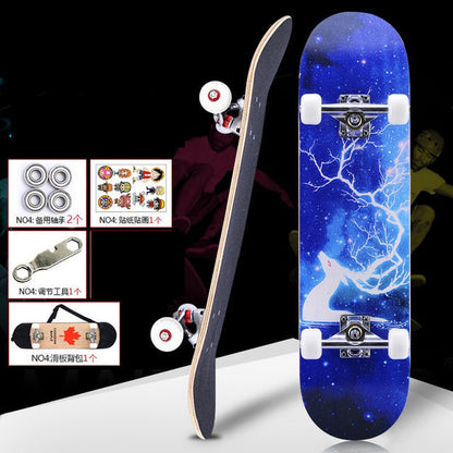 Skateboarders 79Cm/31" Beginner Adult Kids Maple Complete Skate Board Cool Double Rocker Skateboard High Speed Drift Skateboard