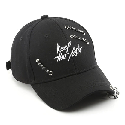 Keep the Faith Snapback Cap Man Woman Ring Chain Baseball Hat Cool Fahion Cycling Dancing Hat Cotton Sunhat 2021 New Cap