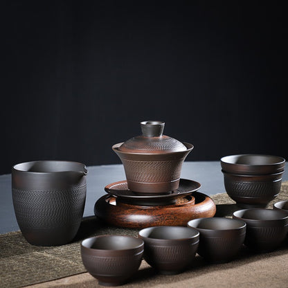Purple Pottery of Yunnan Handmade Teapot Teacup Set