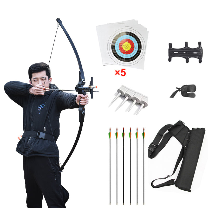 Archery  M99 Straight Draw Bow With Reverse Curved Sight Bow and Arrow Set