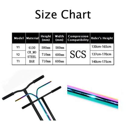 Canniday Pro Scooter Bars HIC SCS Stunt Scooter Handlebar Aluminum Black Kick Scooter Bar Scooter Parts Accessories
