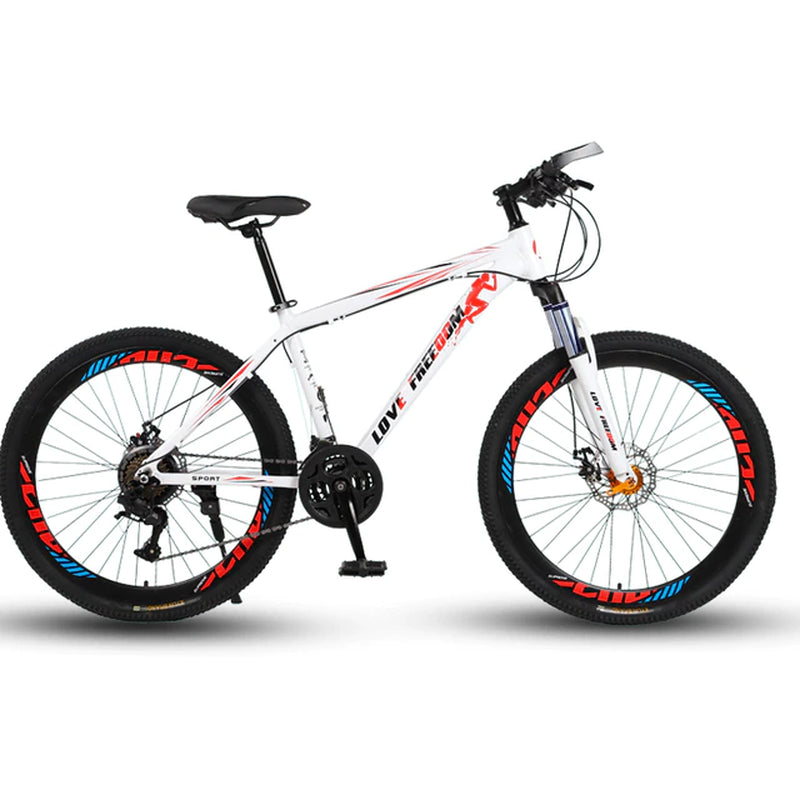 Love Freedom 21 Speed 26 Inch Mountain Bike Bicycles Double Disc Brakes Student Bike Bicicleta Road Bike Free Delivery