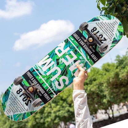 Skateboarders 79Cm/31" Beginner Adult Kids Maple Complete Skate Board Cool Double Rocker Skateboard High Speed Drift Skateboard
