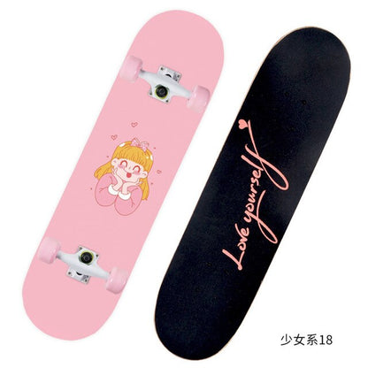 2021 New Pink Series Hot 79*21CM Skateboard Double Vertical Four Wheel Skateboard Skateboard Bamboo Enny Board Long Board Deck