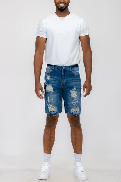 Distressed Denim Shorts