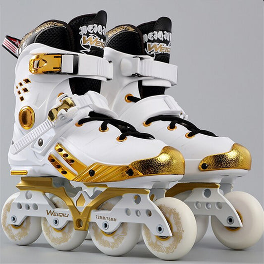 Figure Skates Adult Inline Skates Men and Women Figure Skates Four-Variable Three-Speed Skates Flat Flower