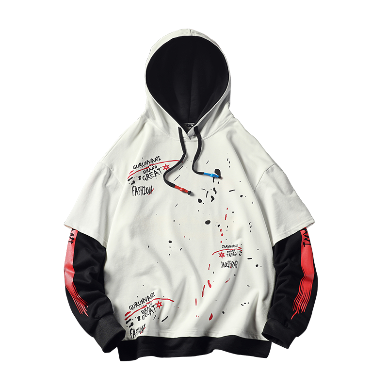 Hoodie Patchwork Trendy Casual Sweatshirt