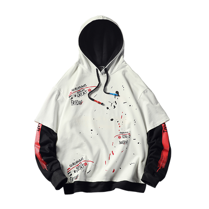 Hoodie Patchwork Trendy Casual Sweatshirt