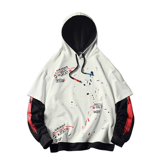 Hoodie Patchwork Trendy Casual Sweatshirt