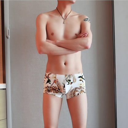 Solid Silk Cuecas Masculina Calzoncillo Boxer Shorts