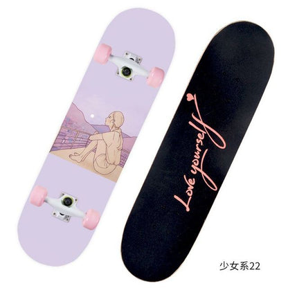2021 New Pink Series Hot 79*21CM Skateboard Double Vertical Four Wheel Skateboard Skateboard Bamboo Enny Board Long Board Deck