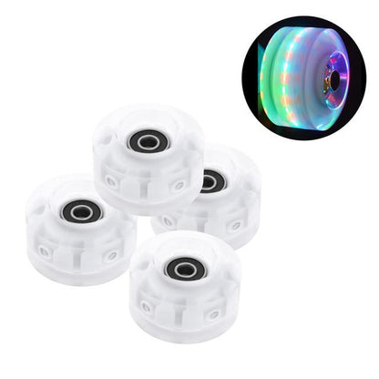 4Pack Quad Roller Skate Wheels Light up Bearings for Double Row Skating Grip Bearings Parts Free Rollerskate