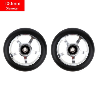 100Mm Scooter Wheels Replacement with Bearings Aluminum Wear-Resistant PU Stunt Scooter Parts Kick Scooter Accessories 2Pcs/Set