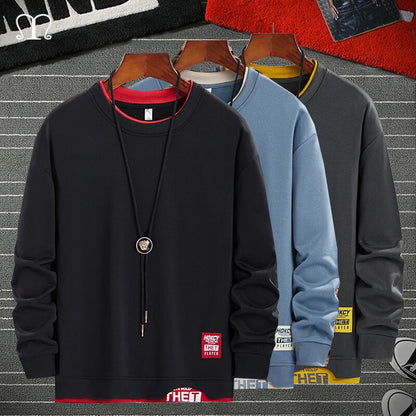 Brand Men Sweatshirts 2022 Spring Autumn Hip Hop Streetwear Mens Pullover Sweatshirt Hoodies Mens Patchwork Outwear Male Top 4XL