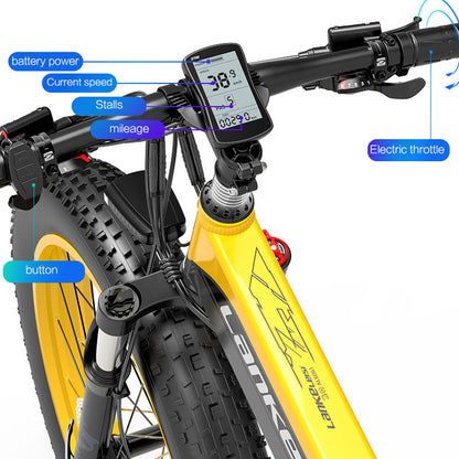 1000W 48V14.5AH Lithium Battery Electric Mountain Folding Bicycle