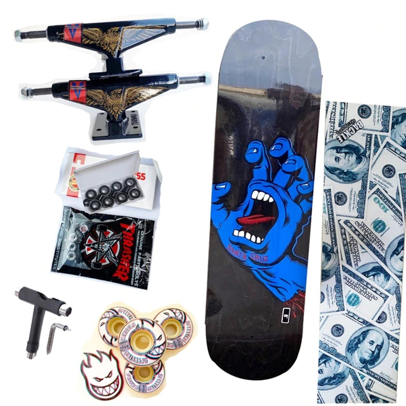 Whole Kit 8Inch Skateboard Santa Cruz Decks Spitfire Skateboard Wheelsthunder Trucks 139 Grizzly Grip Tapes