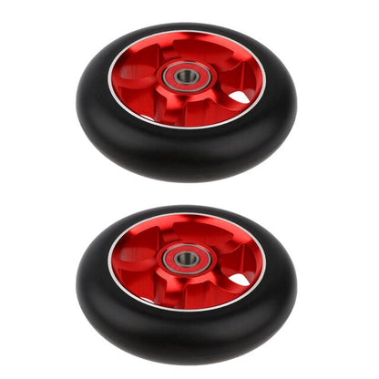 2Pcs/Set Aluminum Alloy 100Mm Pro Stunt Scooter Wheels with Bearing Kick Scooters Scooter Parts Wheels Replacements Accessories