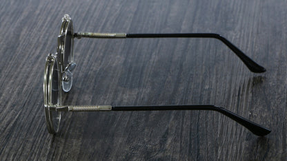 Retro Flip Circular Double Metal Sun Glasses