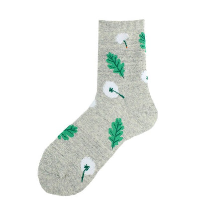 Plant Wind Dandelion Sunflower Flower Cotton Socks Creative Rose Skate Casual Women Streetwear Funny Kawaii Short Happy Socks