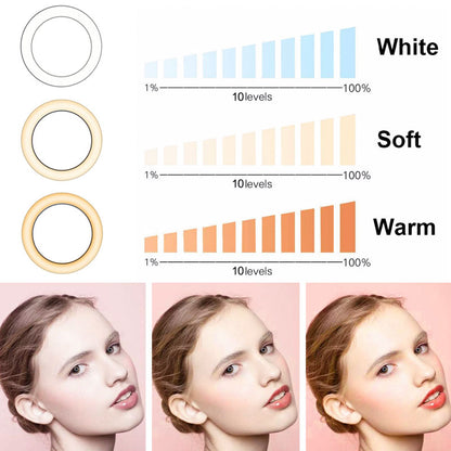 6.3 Inch LED Selfie Ring Light - USB Desktop Clip