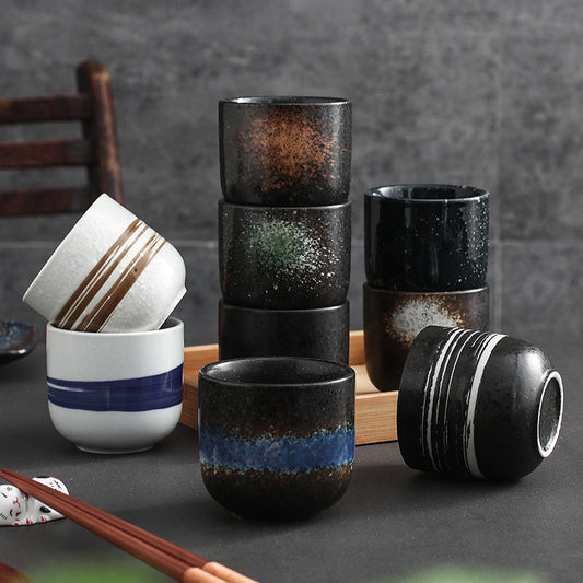 Japanese Style Pottery Clay Tea Cups