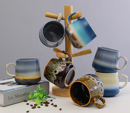 Handmade Mixed Glaze Ceramic Coffee Mugs