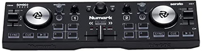 Numark DJ2GO2 Touch – Compact 2 Deck USB DJ Controller For Serato DJ with a Mixer / Crossfader, Audio Interface and Touch Capacitive Jog Wheels