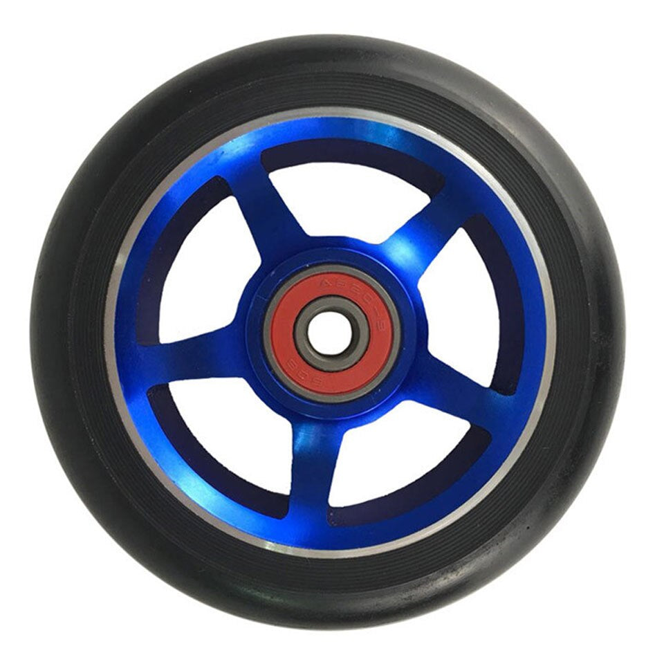 100Mm Scooter Wheels Skateboard Wheelchair Wheel Aluminium Alloy Steel Hub 2 Pieces 88A High Elasticity Precision Speed Skating