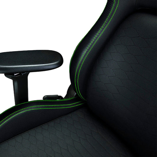 Original Razer Iskur Gaming Chair Luxury Leather Black Green