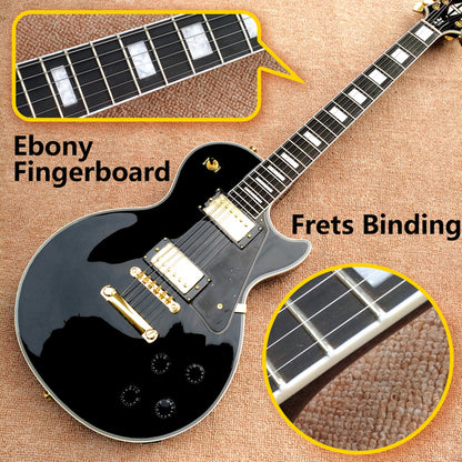 Electric Guitar, Ebony Fingerboard, Frets Binding, Gold Hardware, Black Beauty, Free Delivery