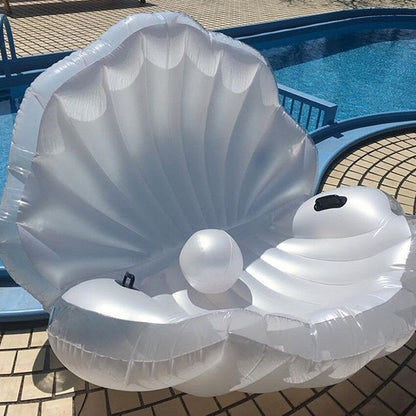 170cm Giant Inflatable Shell Pool Float New Design 2019 Summer Water Air Bed Lounger Clamshell With Pearl Seashell Scallop Board