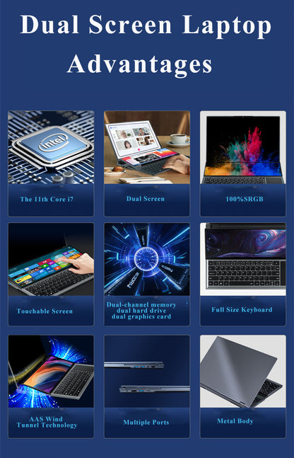 AIWO Core I7 10 Th Generation 2 Touch Dual Screen Gamer Laptop