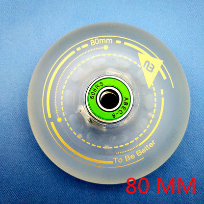 Free Shipping Roller Skate Wheel Inline Wheel Anti-Friction 90A Braking Wheel Fsk Transparent Material