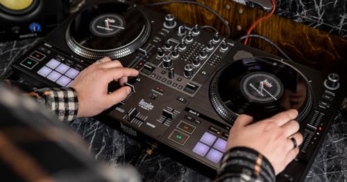 Hercules DJControl Inpulse T7 2-Deck Motorized DJ Controller with Serato Lite and DJuced and similar feel to vinyl turntables